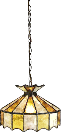 Illustration of an understated vintage leaded glass pendant light